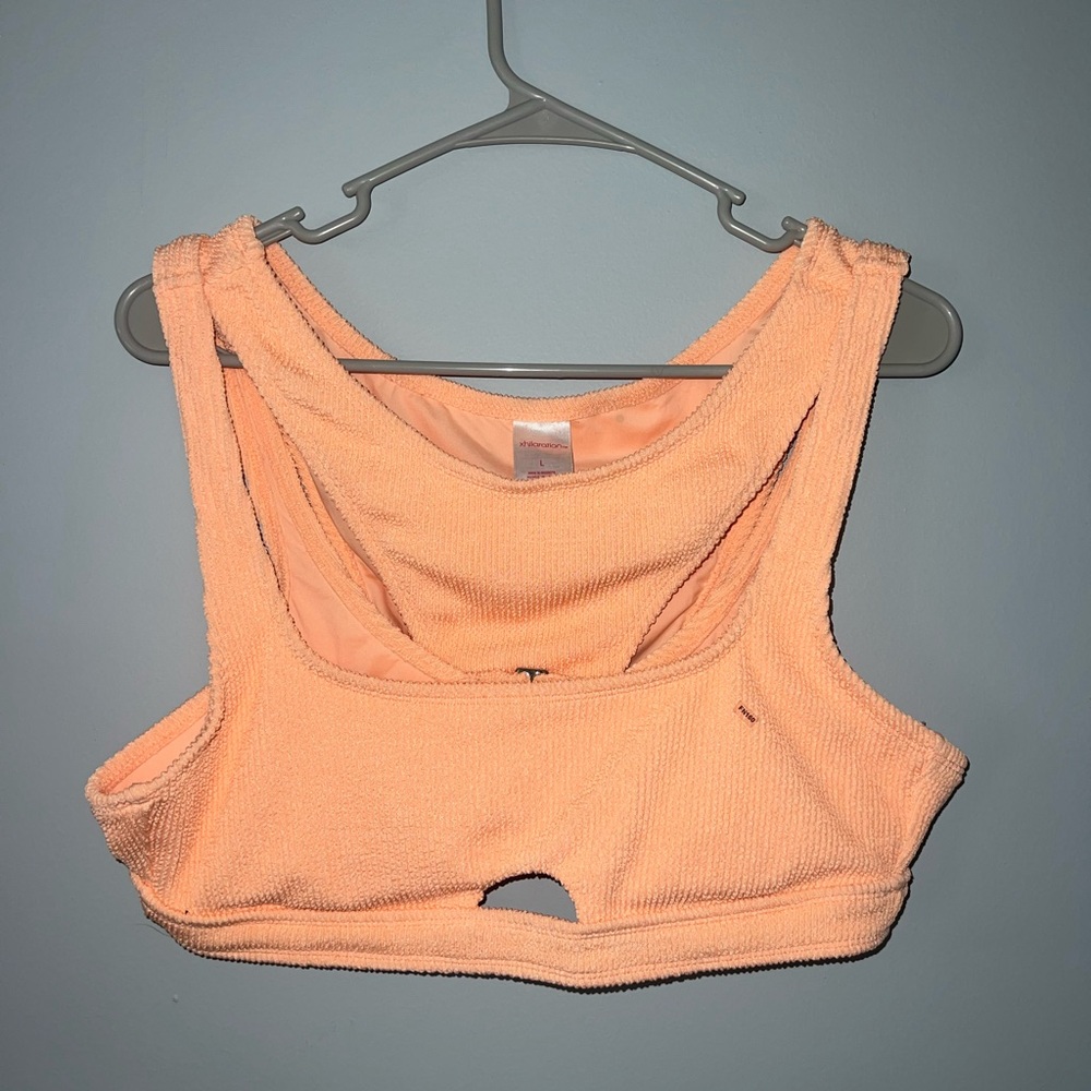 Xhilaration Coral Terry Cloth Bikini Top and Bottoms